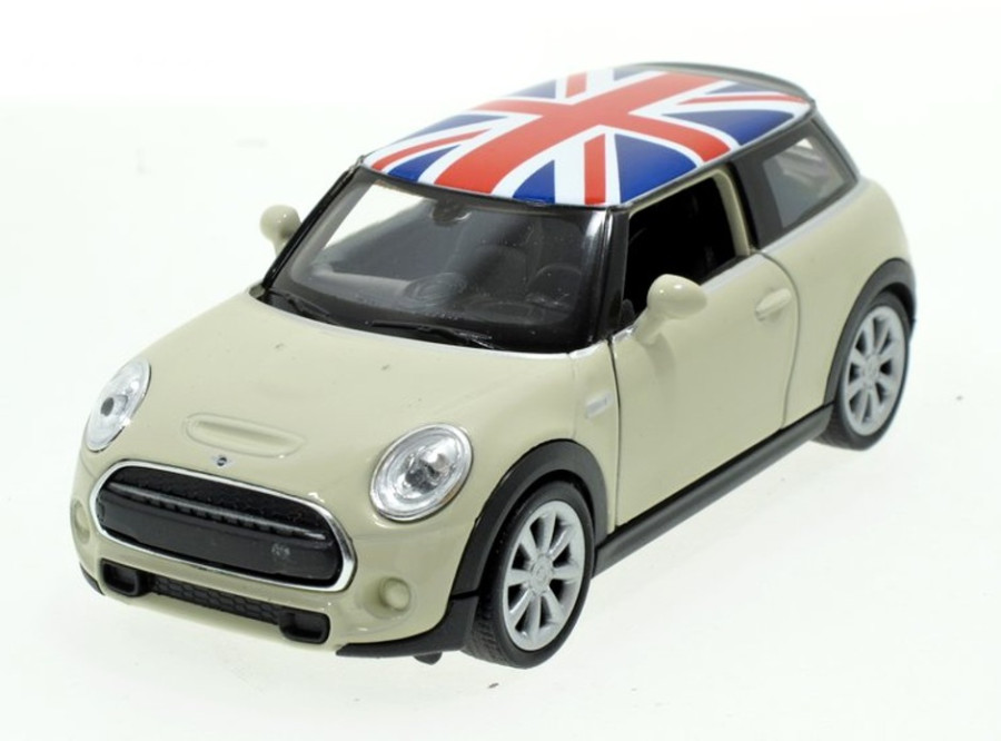 Welly - New Mini Hatch Veľká Británia model 1:34 krémový