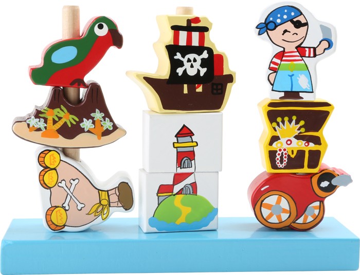 Small Foot drevené hračky - Skladačka piráti