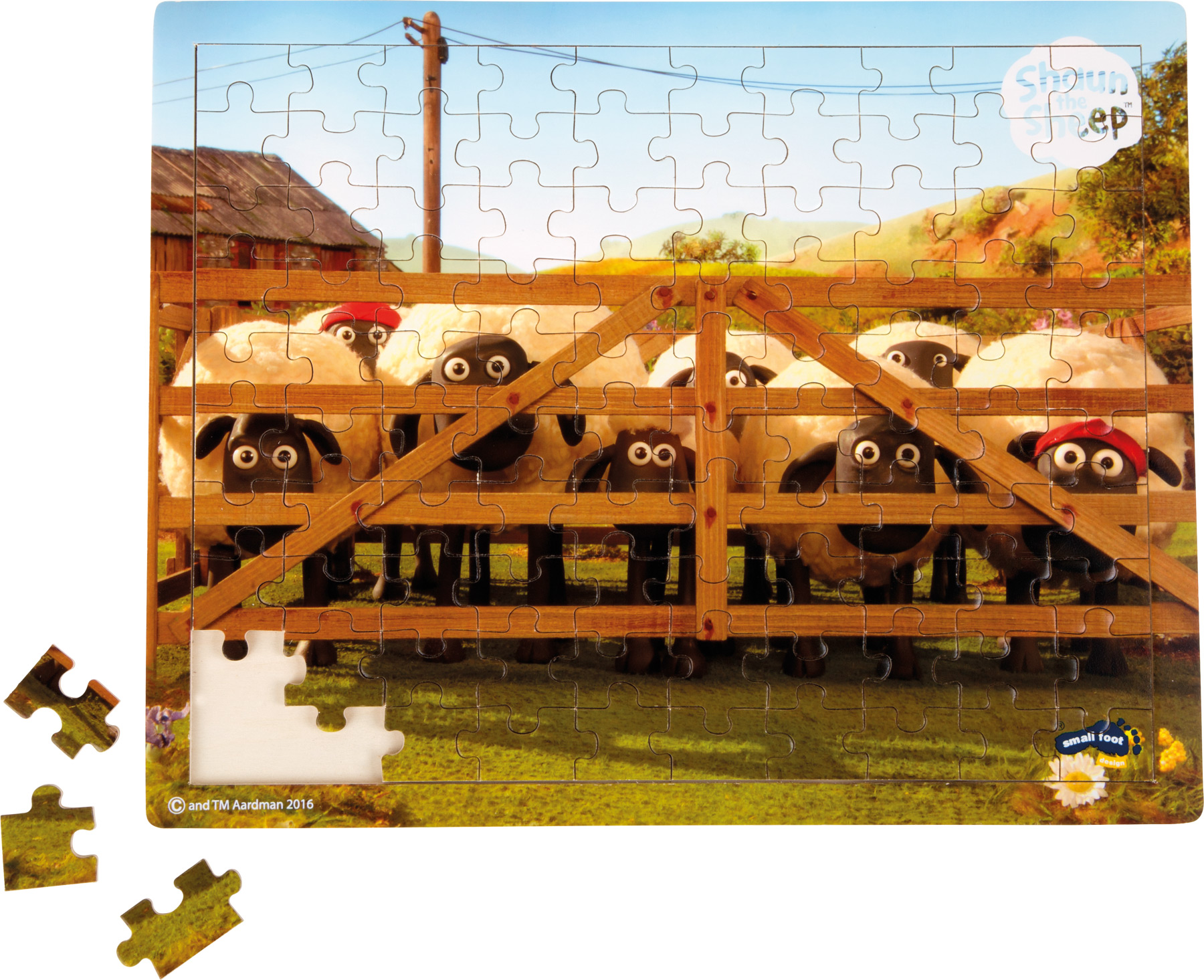 Small Foot Drevené puzzle Ovečka Shaun s ovečkami