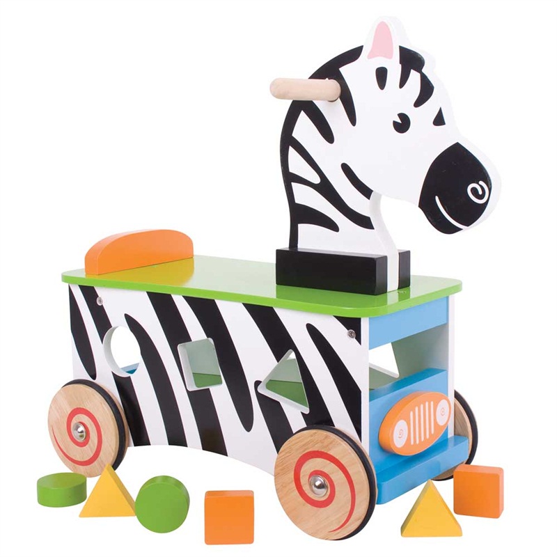 Dřevěný motorický vozík Zebra