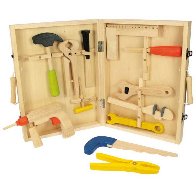 Bigjigs Toys dřevěné hračky - Kufřík s nářadím