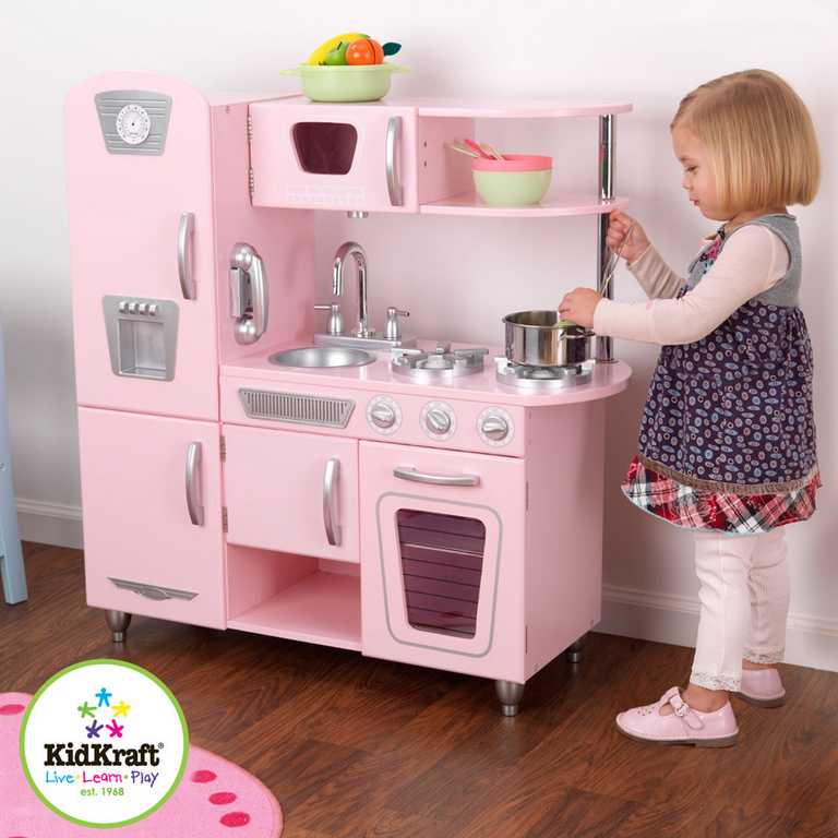Dřevěné hračky - KidKraft Kuchyňka Pink Vintage - růžová