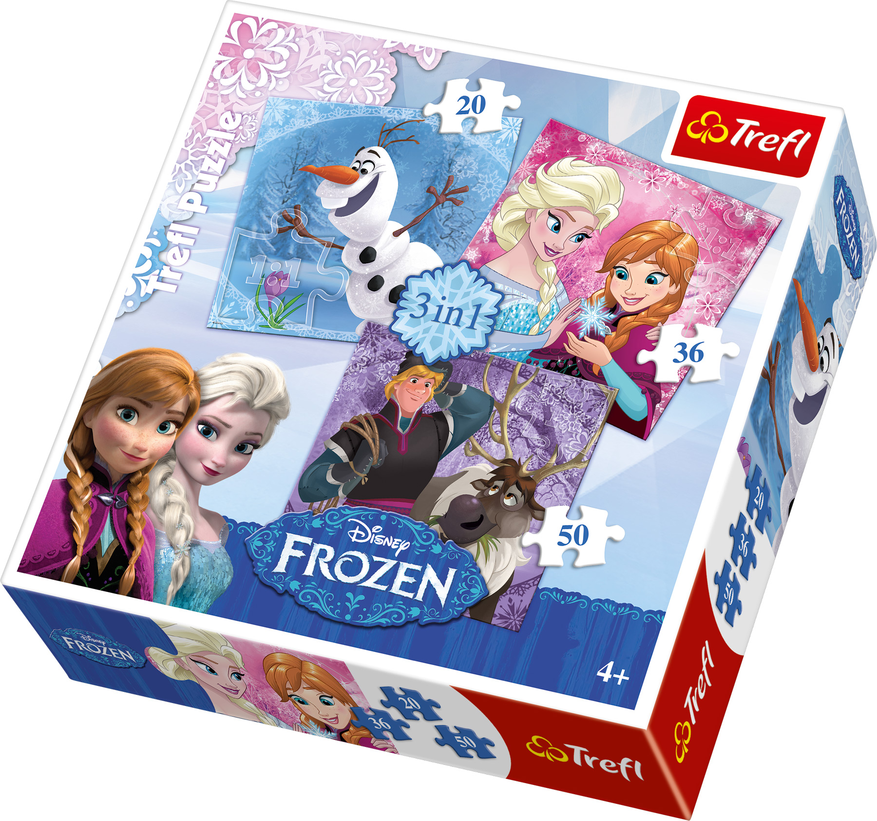 Small Foot Puzzle Ĺadové kráľovstvo 3v1 - Frozen