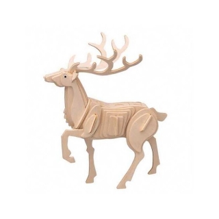 Woodcraft Dřevěné 3D puzzle hlava jelena